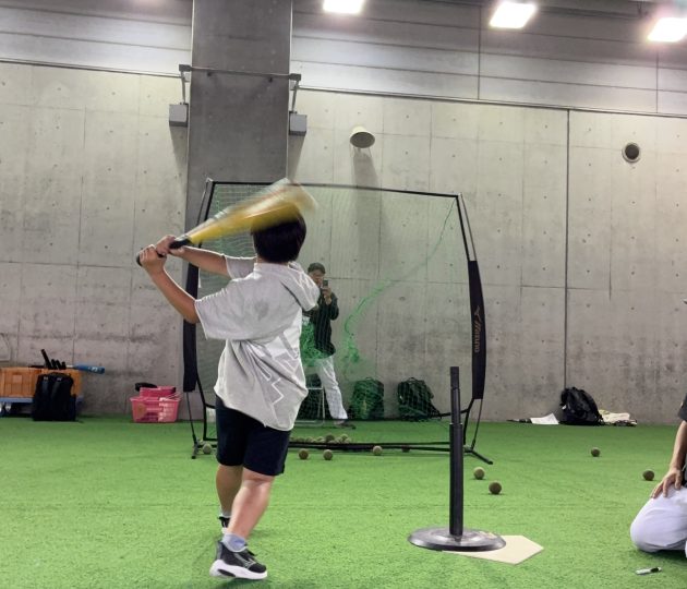 雨でも元気！味スタ感謝デーでバッティングにチャレンジ