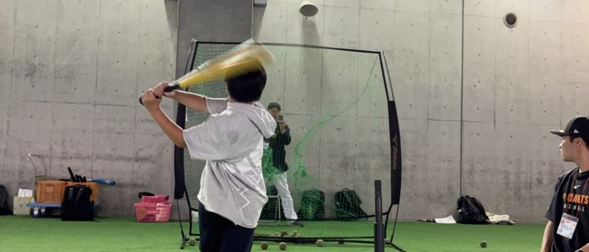 雨でも元気！味スタ感謝デーでバッティングにチャレンジ